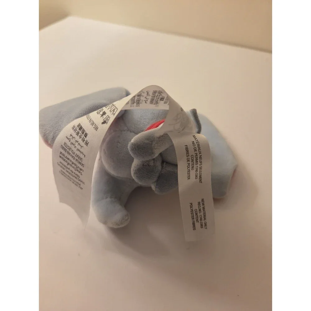 Adorable Disney Dumbo Plush Keychain Keyring Clip Gray Elephant with Yellow Hat